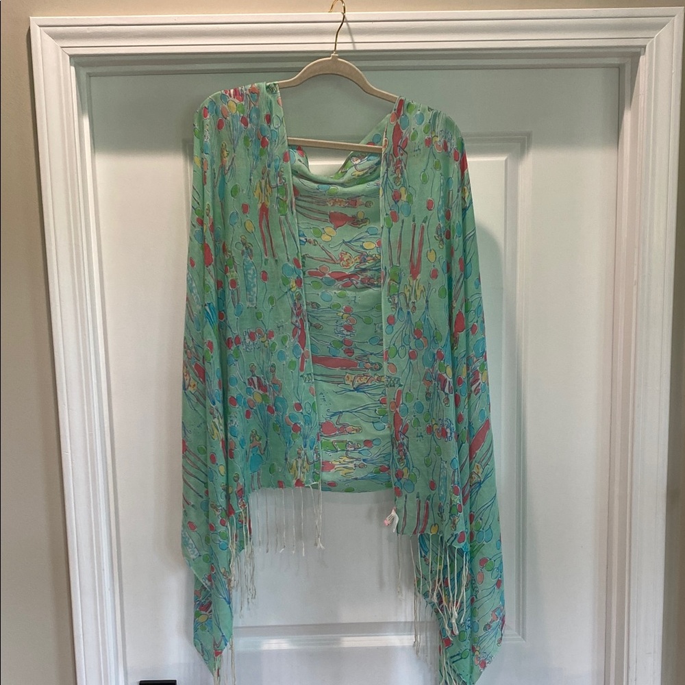 Lilly Pulitzer birthday Murfee silk cashmere scarf - Picture 9 of 9